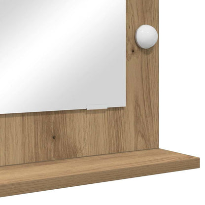 Sminkespeil Artisanal eik Tre 70 x 50 x 18 cm Sminkespeil