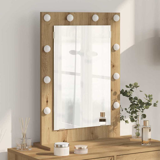 Sminkespeil Artisanal eik Tre 70 x 50 x 18 cm Sminkespeil