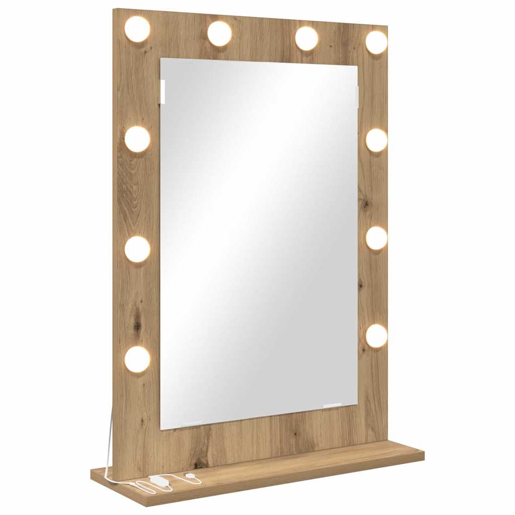 Sminkespeil Artisanal eik Tre 70 x 50 x 18 cm Sminkespeil