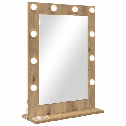Sminkespeil Artisanal eik Tre 70 x 50 x 18 cm Sminkespeil