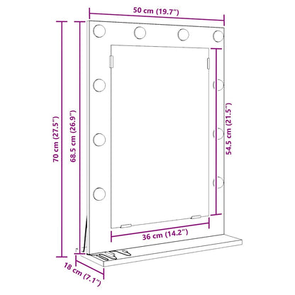 Sminkespeil Artisanal eik Tre 70 x 50 x 18 cm Sminkespeil