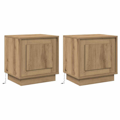 Nattbordskap 2 pcs Artisan Eik 44 x 34,5 x 45 cm Konstruert tre