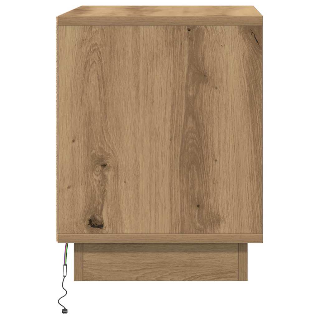 Nattbordskap 2 pcs Artisan Eik 44 x 34,5 x 45 cm Konstruert tre