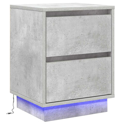 Nattbordskap 2 pcs Betonggrå 39 x 34,5 x 50 cm Konstruert tre