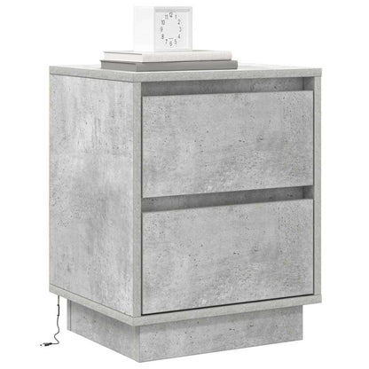Nattbordskap 2 pcs Betonggrå 39 x 34,5 x 50 cm Konstruert tre