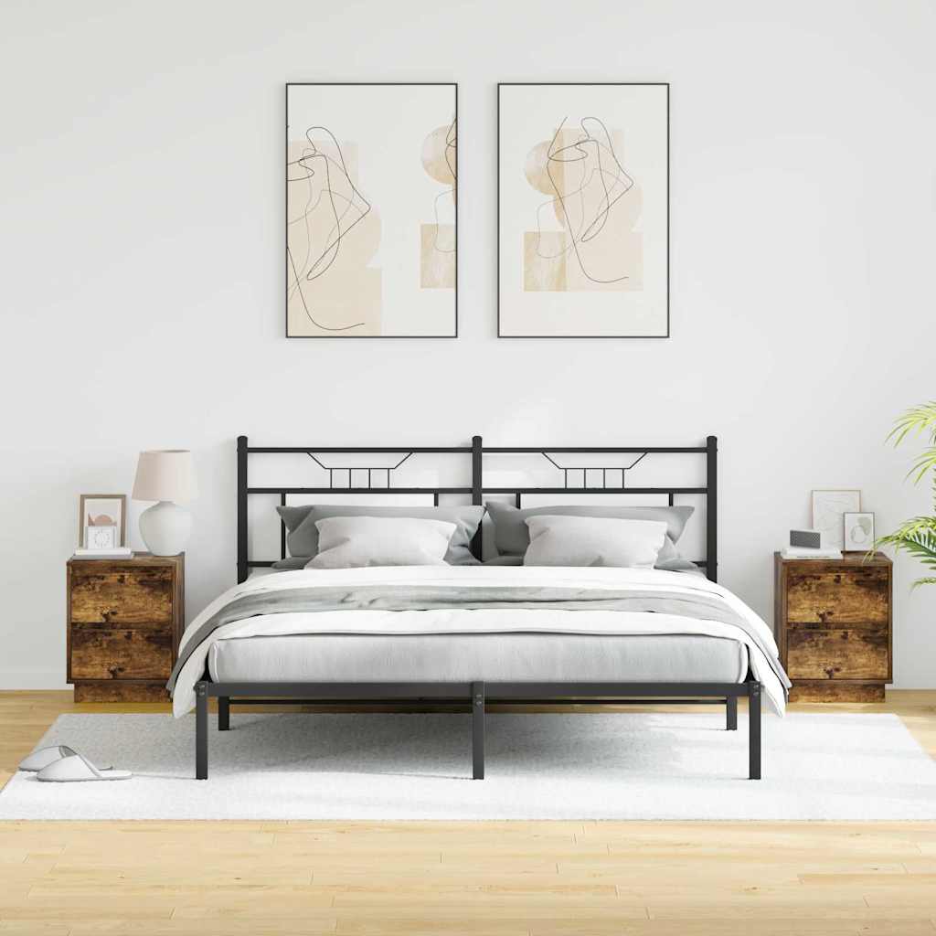 Nattbordskap 2 pcs Røkt eik 39 x 34,5 x 50 cm Konstruert tre