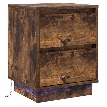 Nattbordskap 2 pcs Røkt eik 39 x 34,5 x 50 cm Konstruert tre