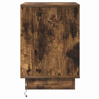 Nattbordskap 2 pcs Røkt eik 39 x 34,5 x 50 cm Konstruert tre