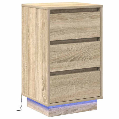 Nattbord Sengbord Sonoma Eik LED 39x34,5x65 cm