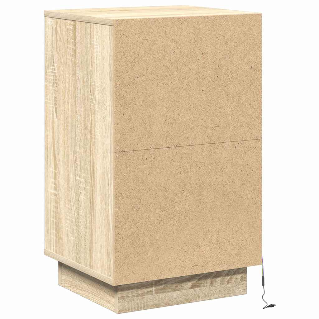 Nattbord Sengbord Sonoma Eik LED 39x34,5x65 cm