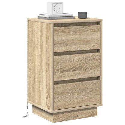 Nattbord Sengbord Sonoma Eik LED 39x34,5x65 cm