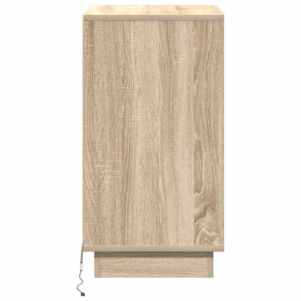 Nattbord Sengbord Sonoma Eik LED 39x34,5x65 cm