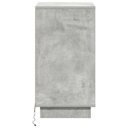 Nattbord Sengbord Betonggrå LED 39x34.5x65 cm