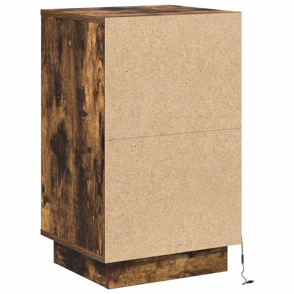 Nattbord Sengbord Røkt Eik LED 39x34.5x65 cm