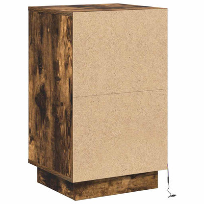 Nattbord Sengbord Røkt Eik LED 39x34.5x65 cm