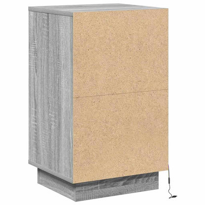 Nattbord Sengbord Sonoma Grå LED 39x34.5x65 cm