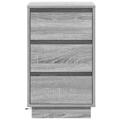 Nattbord Sengbord Sonoma Grå LED 39x34.5x65 cm
