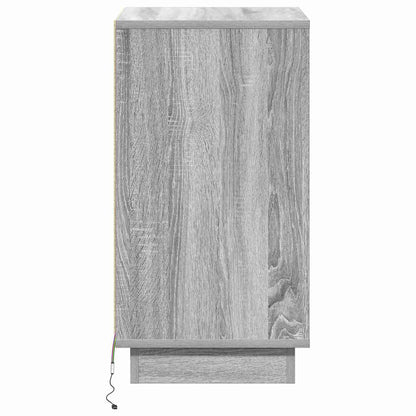 Nattbord Sengbord Sonoma Grå LED 39x34.5x65 cm