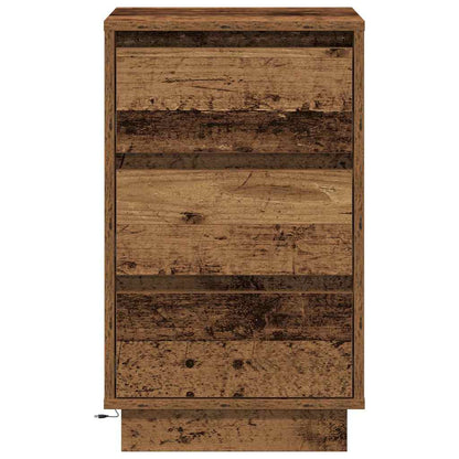 Nattbord Sengbord Gammelt Tre med LED 39x34,5x65 cm