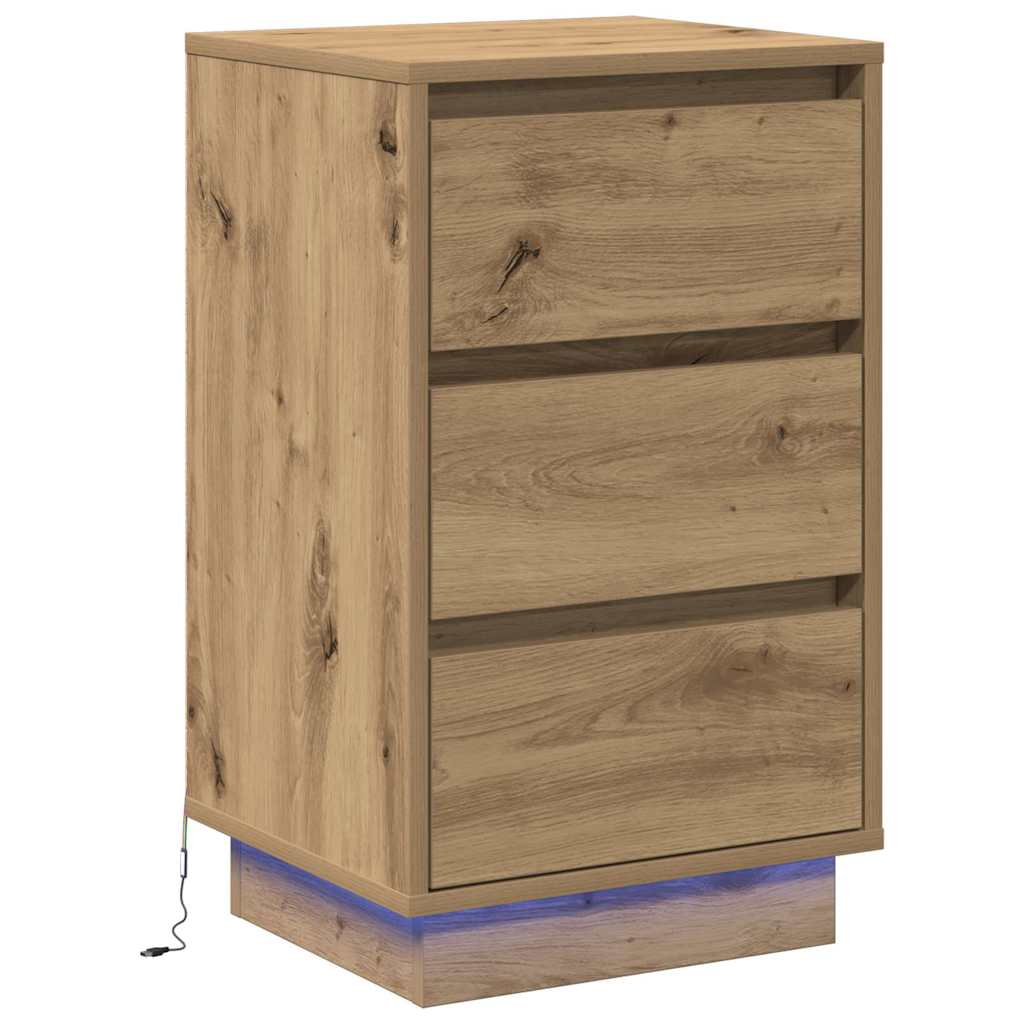 Nattbord Sengbord Artisan Eik med LED 39x34.5x65 cm