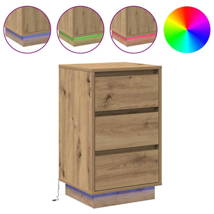 Nattbord Sengbord Artisan Eik med LED 39x34.5x65 cm
