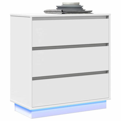 Nattbord Sengbord Hvit med LED 71x34,5x75 cm