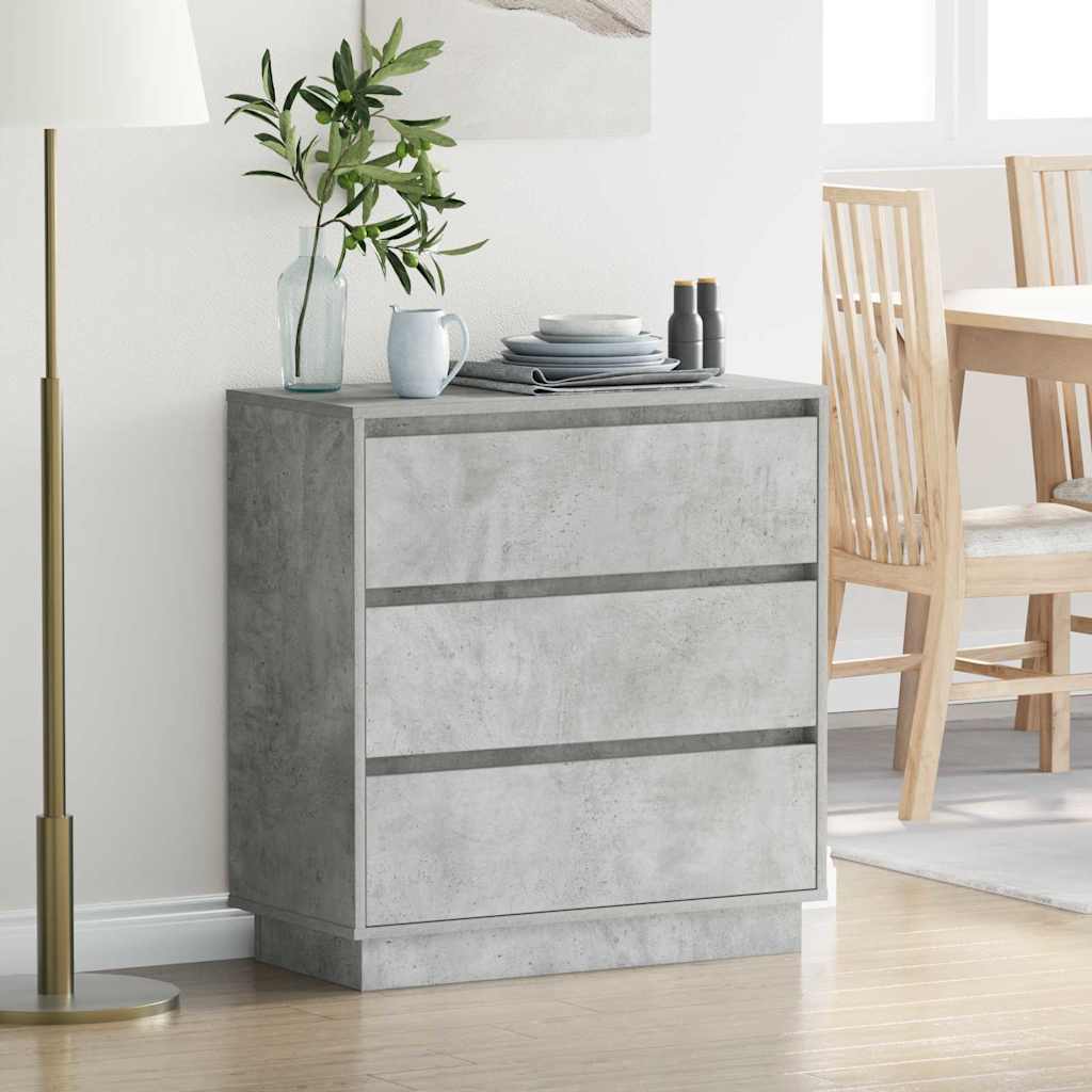 Nattbord Sengbord Betonggrå LED 71x34,5x75 cm
