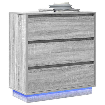 Nattbord Sengbord Sonoma Grå LED 71x34,5x75 cm