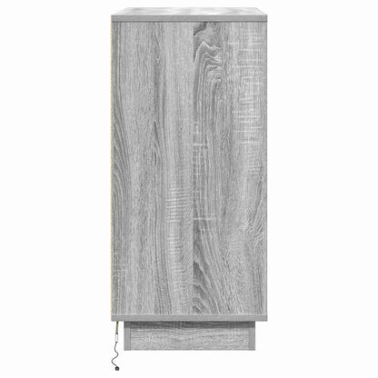 Nattbord Sengbord Sonoma Grå LED 71x34,5x75 cm