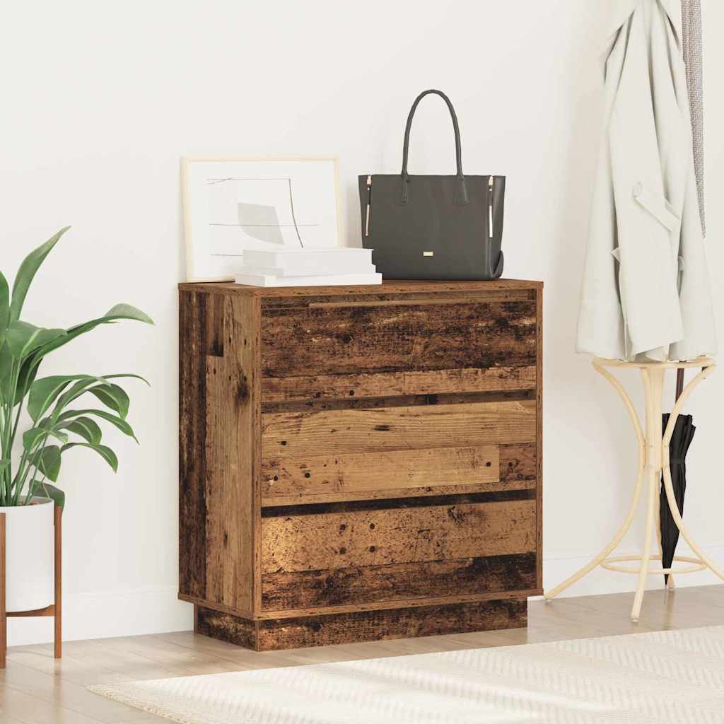 Nattbord Sengbord Gammelt Tre med LED 71x34,5x75 cm