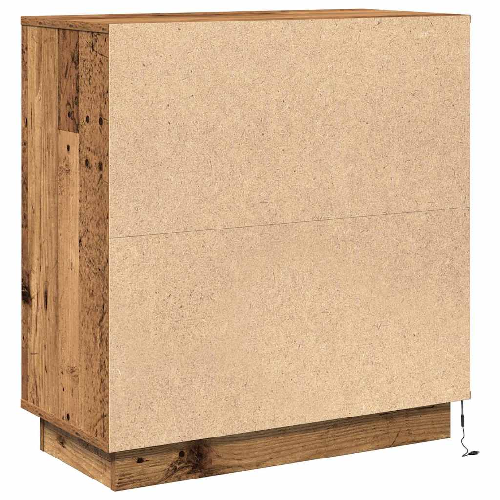 Nattbord Sengbord Gammelt Tre med LED 71x34,5x75 cm