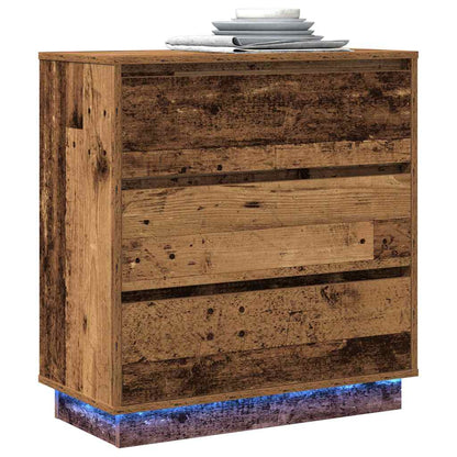 Nattbord Sengbord Gammelt Tre med LED 71x34,5x75 cm