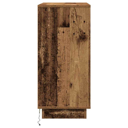 Nattbord Sengbord Gammelt Tre med LED 71x34,5x75 cm