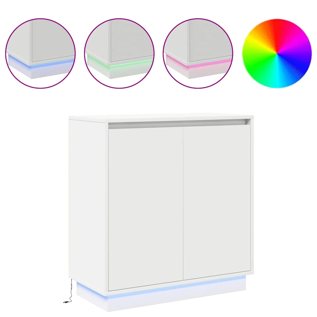 Skjenk Hvit LED 71x34.5x75 cm,