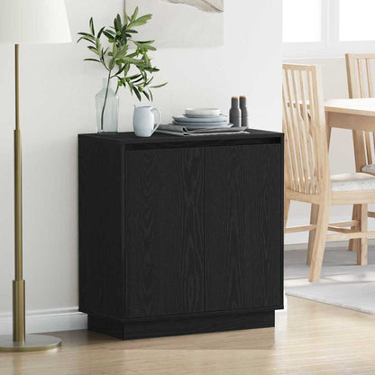 Skjenk Svart Eik LED 71x34,5x75 cm