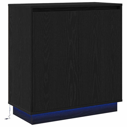 Skjenk Svart Eik LED 71x34,5x75 cm