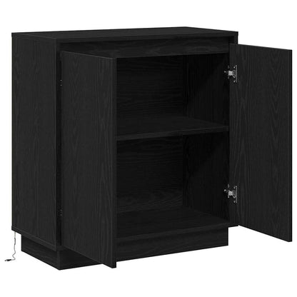 Skjenk Svart Eik LED 71x34,5x75 cm