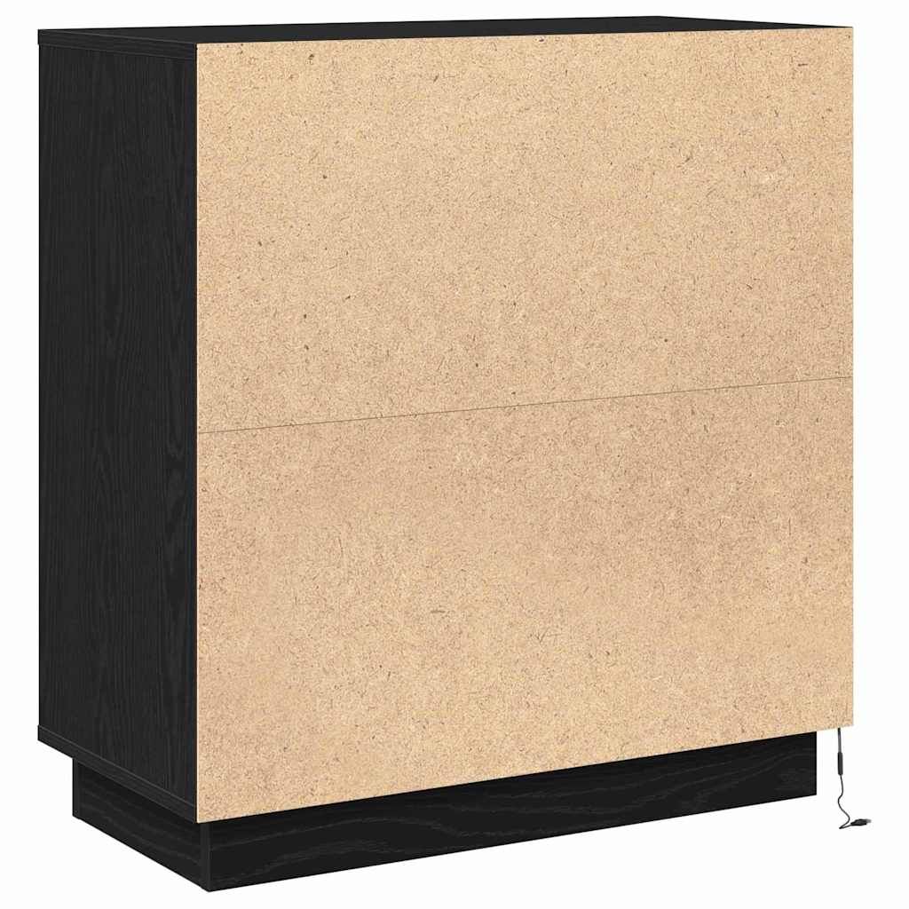 Skjenk Svart Eik LED 71x34,5x75 cm