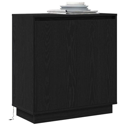 Skjenk Svart Eik LED 71x34,5x75 cm