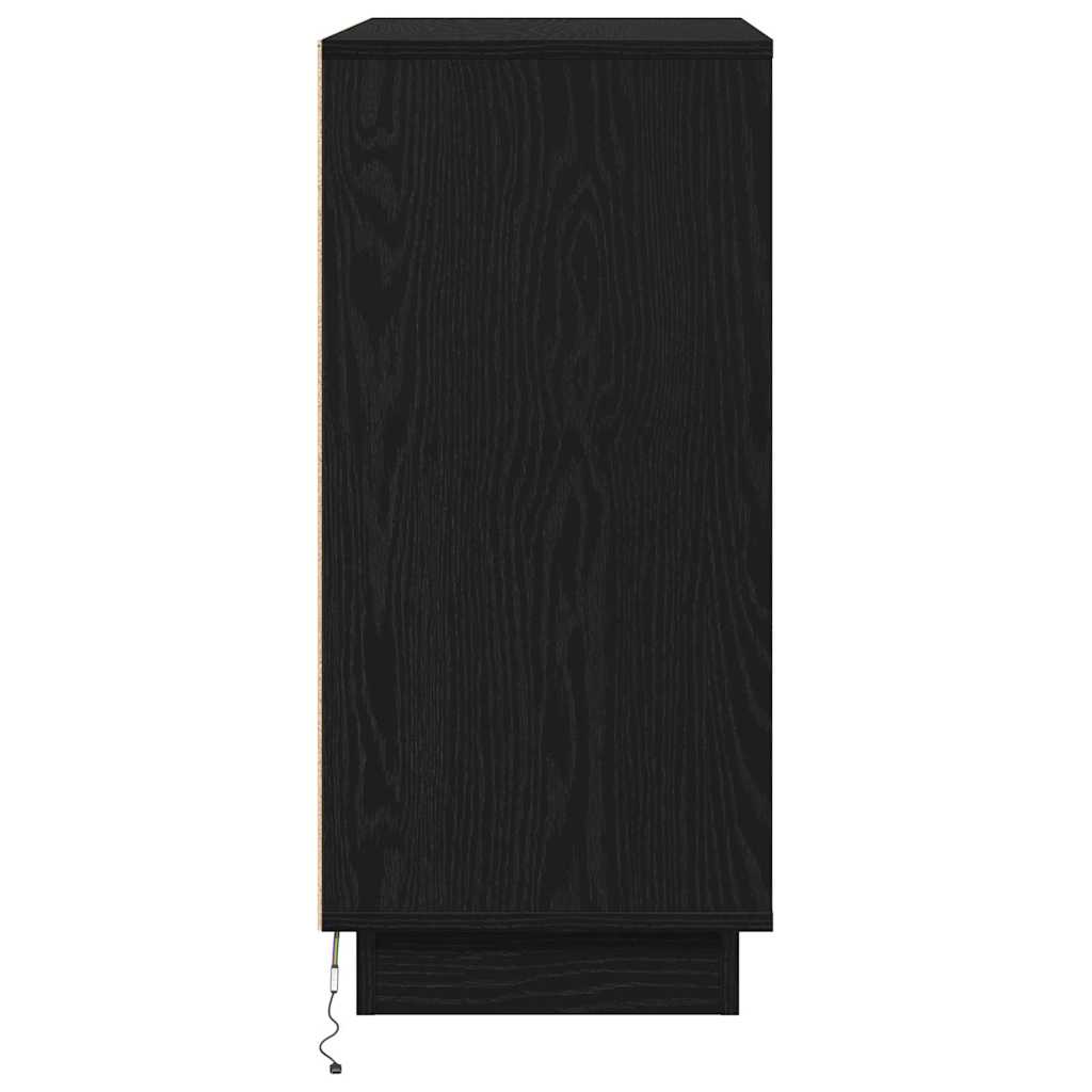 Skjenk Svart Eik LED 71x34,5x75 cm