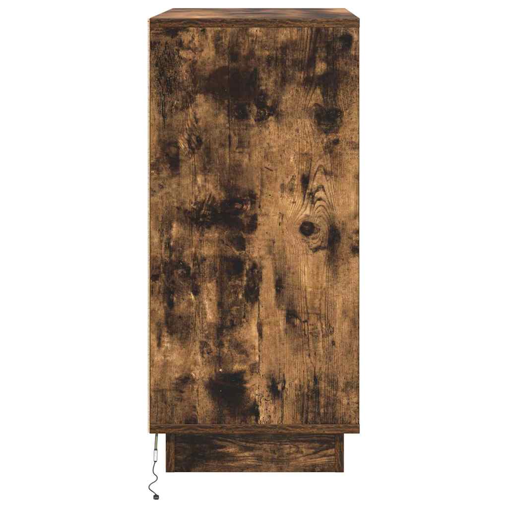 Skjenk Røkt Eik med LED 71x34,5x75 cm,