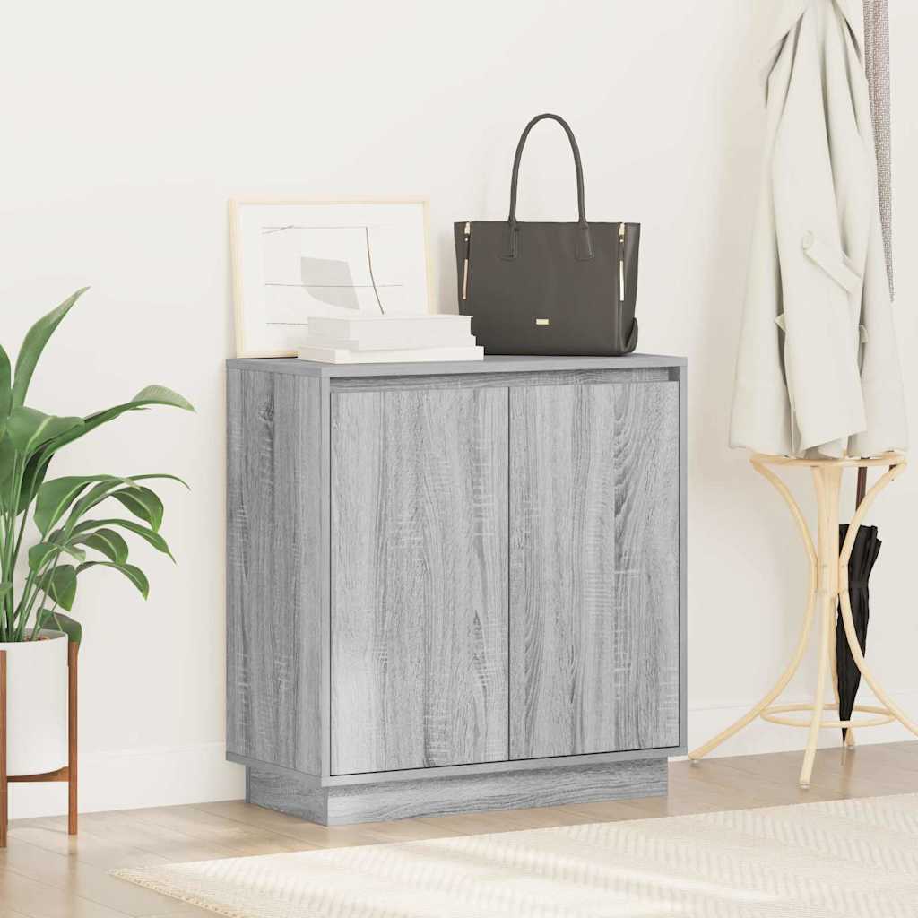 Salongbord Sofabord Sonoma Grå skap med LED 71x34,5x75 cm