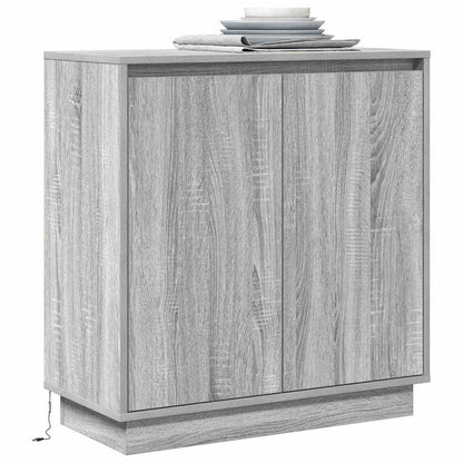 Salongbord Sofabord Sonoma Grå skap med LED 71x34,5x75 cm
