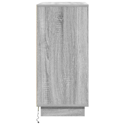 Salongbord Sofabord Sonoma Grå skap med LED 71x34,5x75 cm