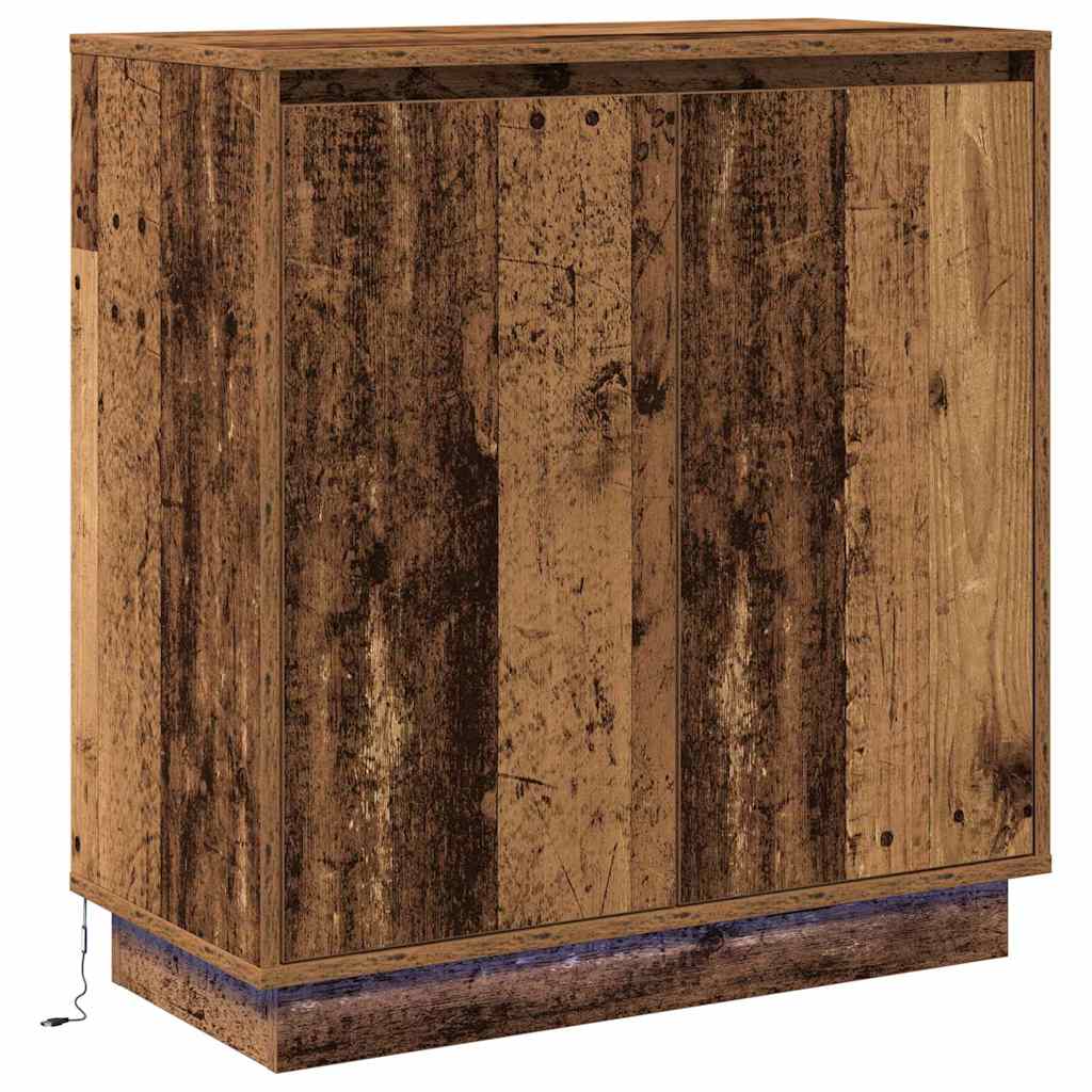 Skjenk Gammelt Tre med LED 71x34,5x75 cm -