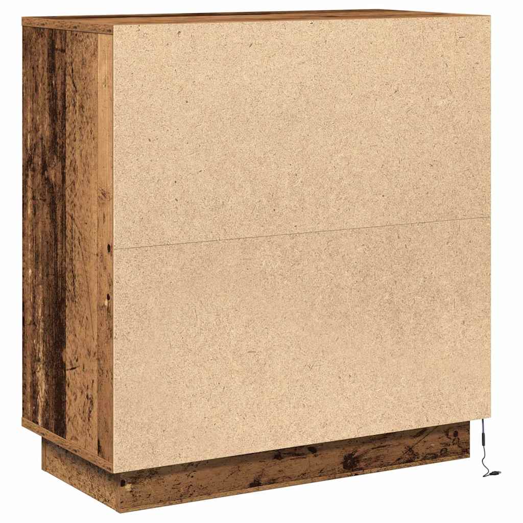 Skjenk Gammelt Tre med LED 71x34,5x75 cm -