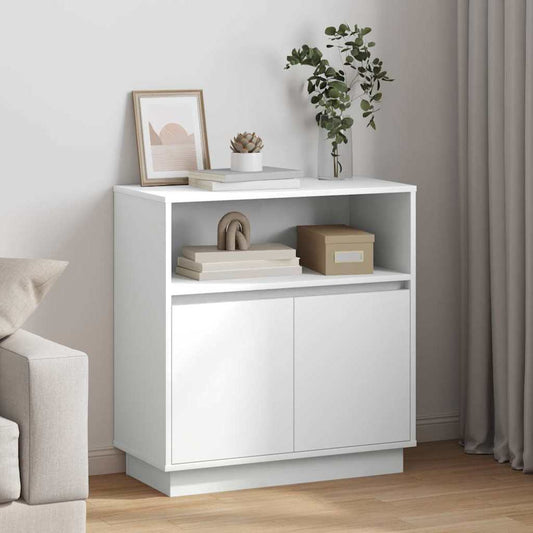 Skjenk Hvit med LED Hvit 71x34,5x75 cm