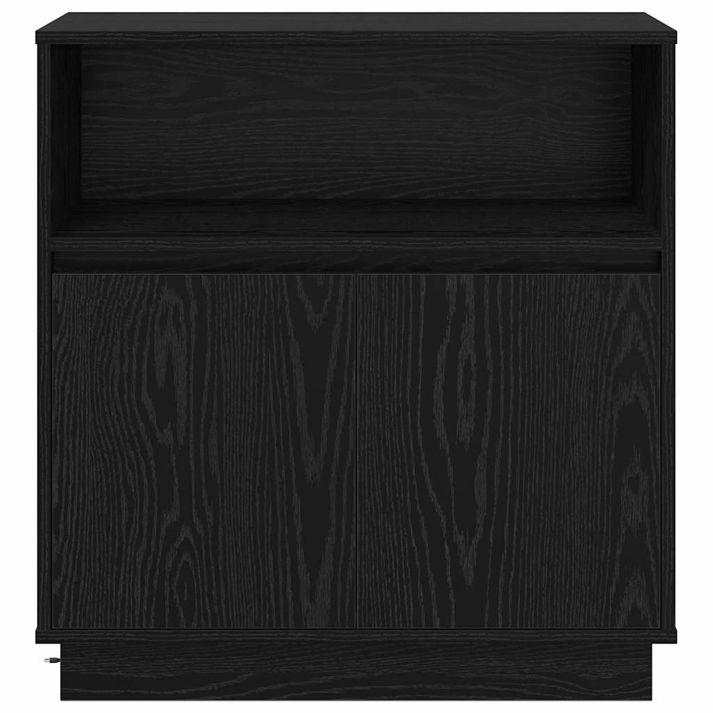 Skjenk Svart Eik med LED 71x34,5x75 cm
