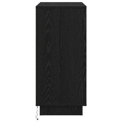 Skjenk Svart Eik med LED 71x34,5x75 cm
