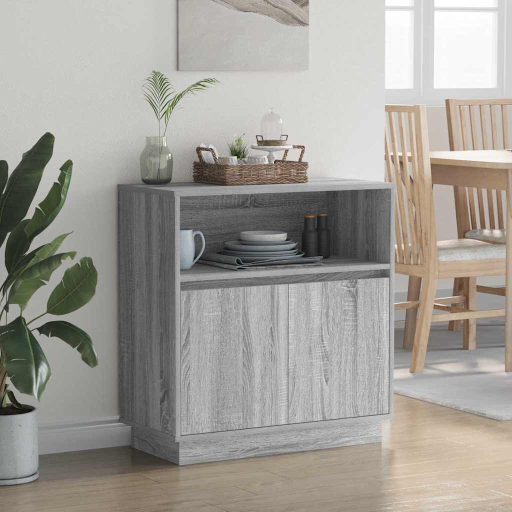 Skjenk Sonoma Grå med LED 71x34,5x75 cm